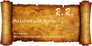 Reichsfeld Rita névjegykártya